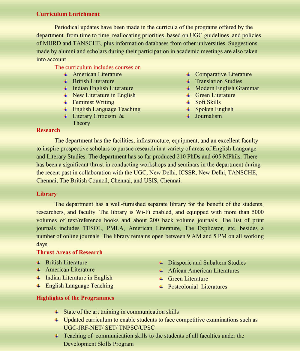 phd in english literature in annamalai university